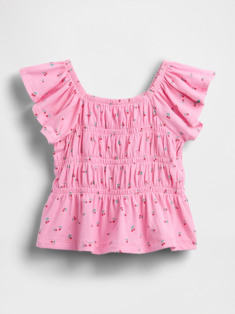 Baby & Toddler Smocked Flutter-Sleeve Top