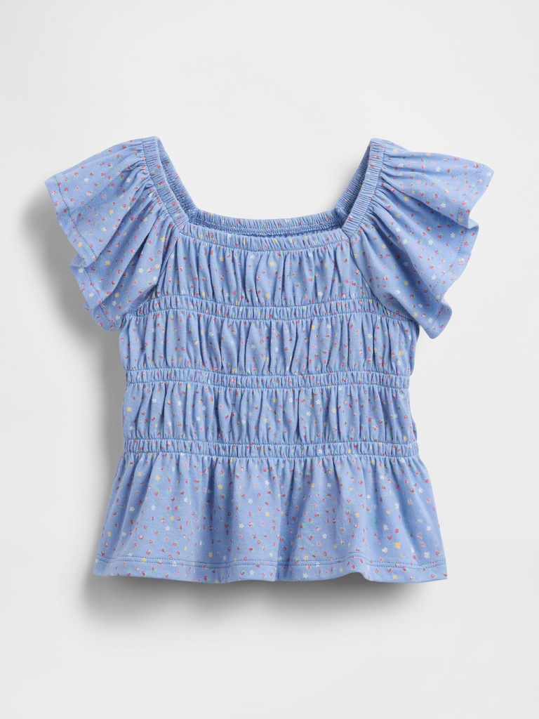 Baby & Toddler Smocked Flutter-Sleeve Top