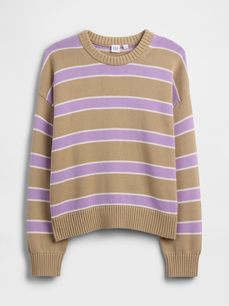 Relaxed Cotton Crewneck Sweater