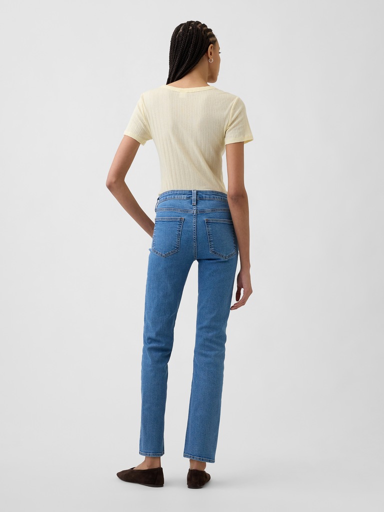 Mid Rise Classic Straight Jeans