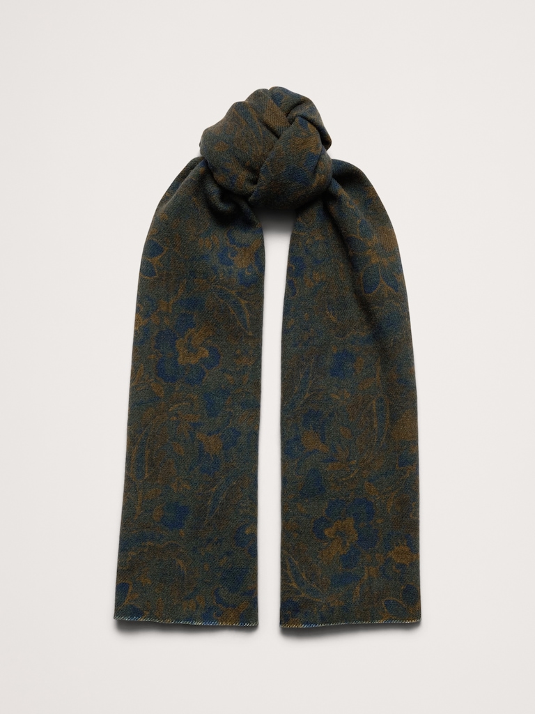 Floral Wool-Blend Scarf