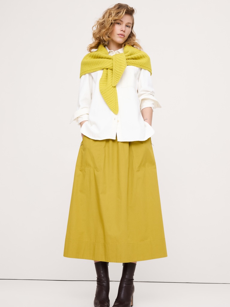 Merino-Cotton Triangle Scarf