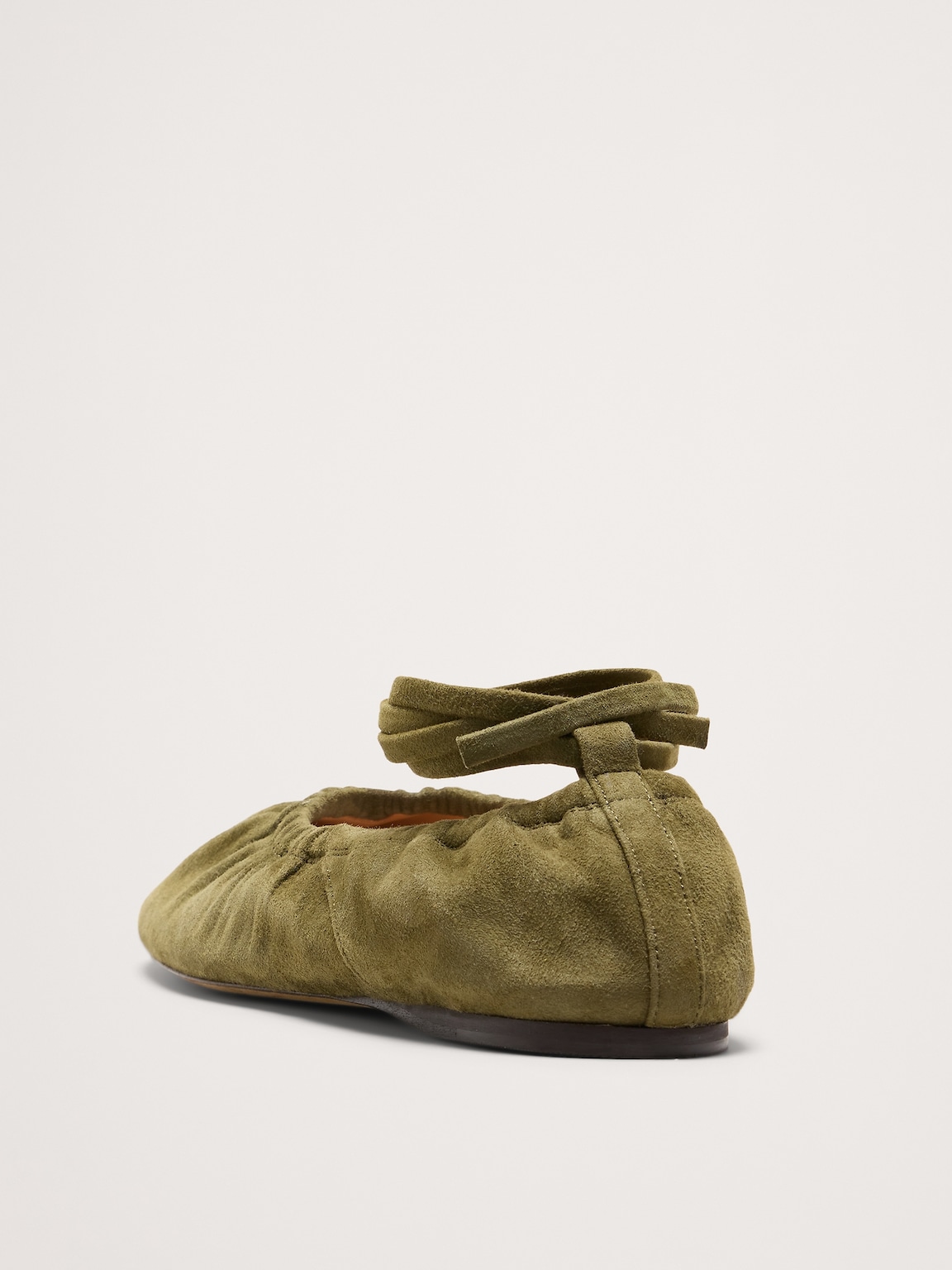 Ruched Suede Ballet Flat