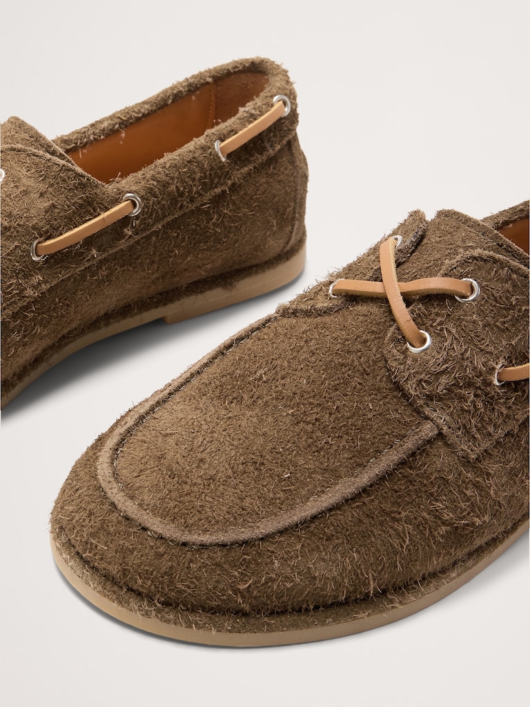 Textured Italian Suede Boat Shoe