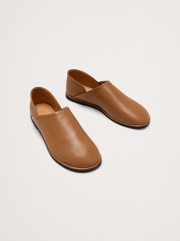 Italian Leather Slip-On Flats