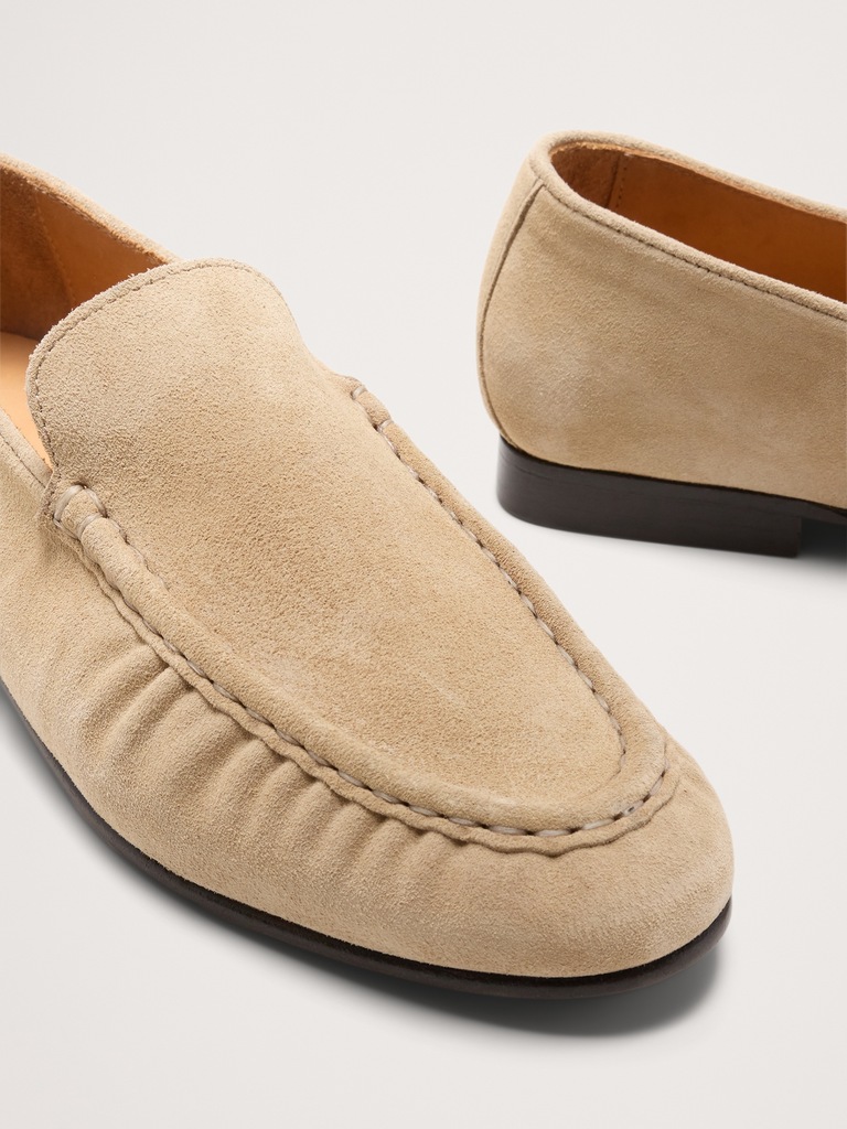 Italian Suede Moc-Toe Loafer