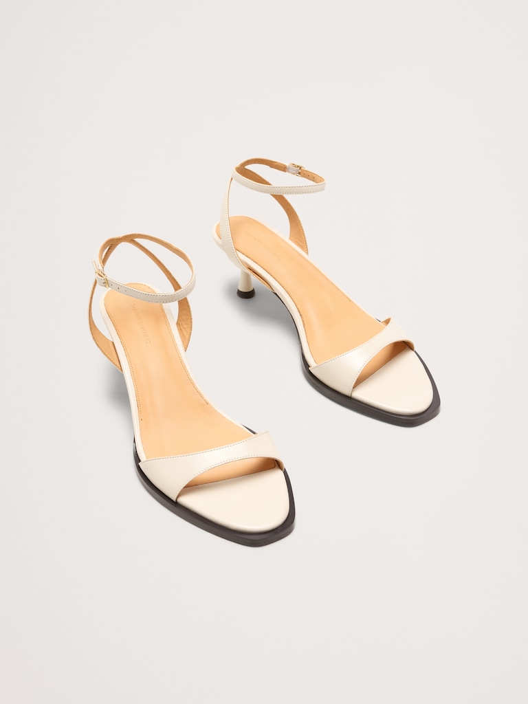 Italian Leather Kitten-Heel Sandal