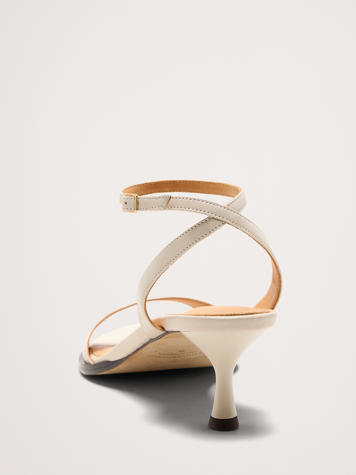 Italian Leather Kitten-Heel Sandal