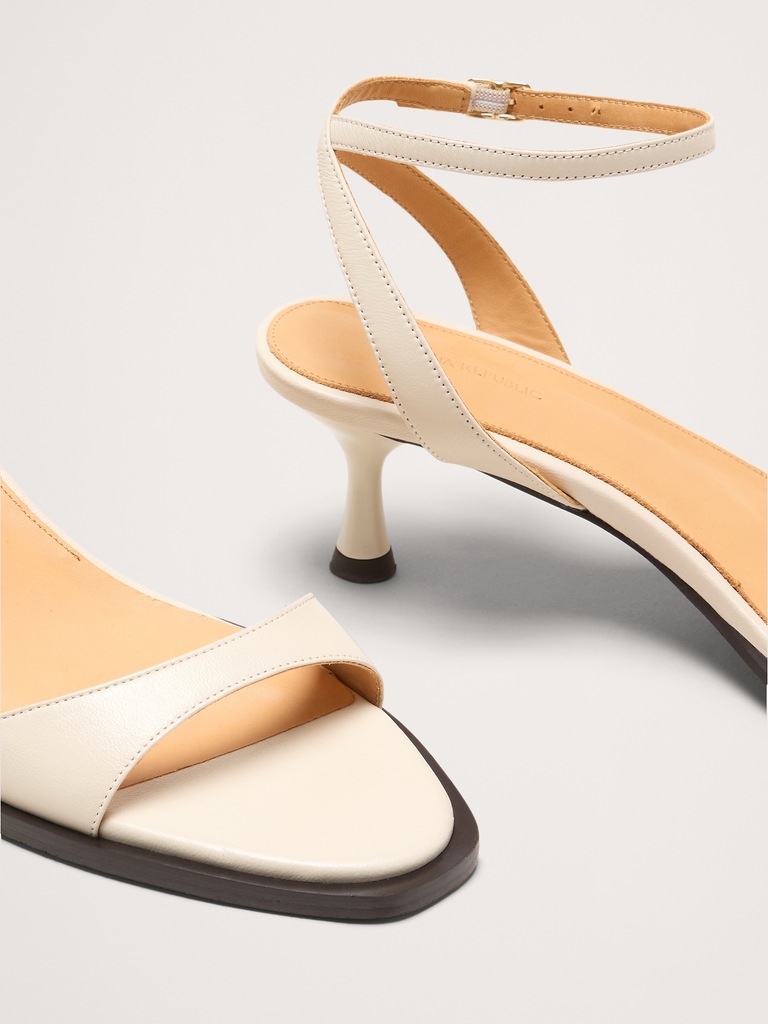 Italian Leather Kitten-Heel Sandal