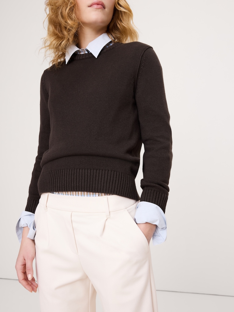 High-Rise Wide-Leg Drapey Ponte Pull-On Pant