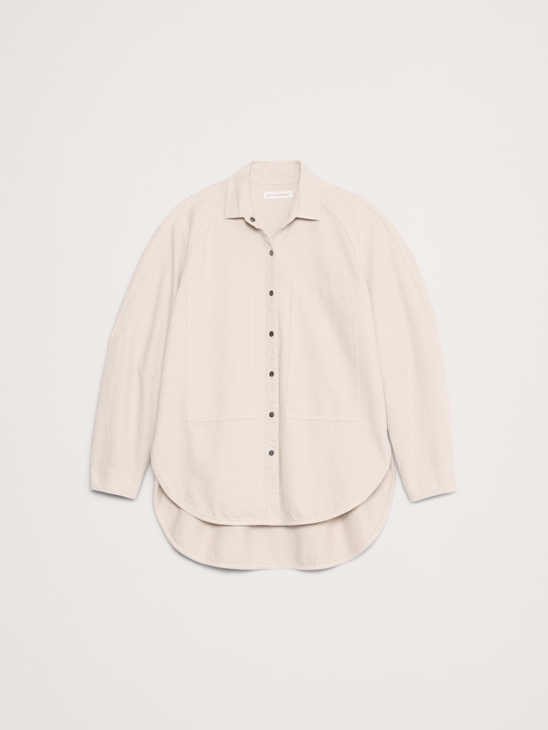 Oversized Denim Utility Pocket Shirt