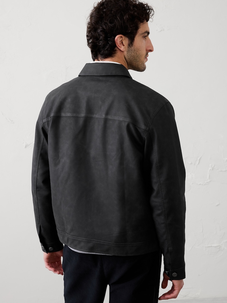Vegan Leather Trucker Jacket
