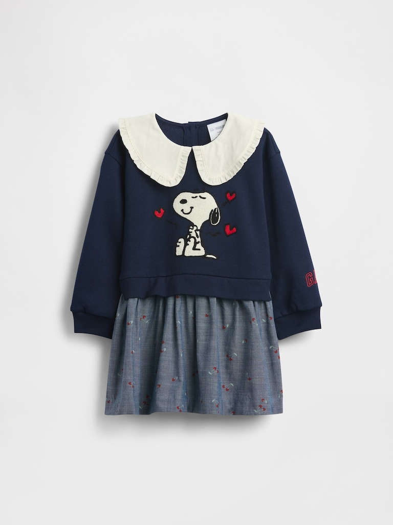 Baby & Toddler Snoopy Ruffle Collar Sweatshirt Dress