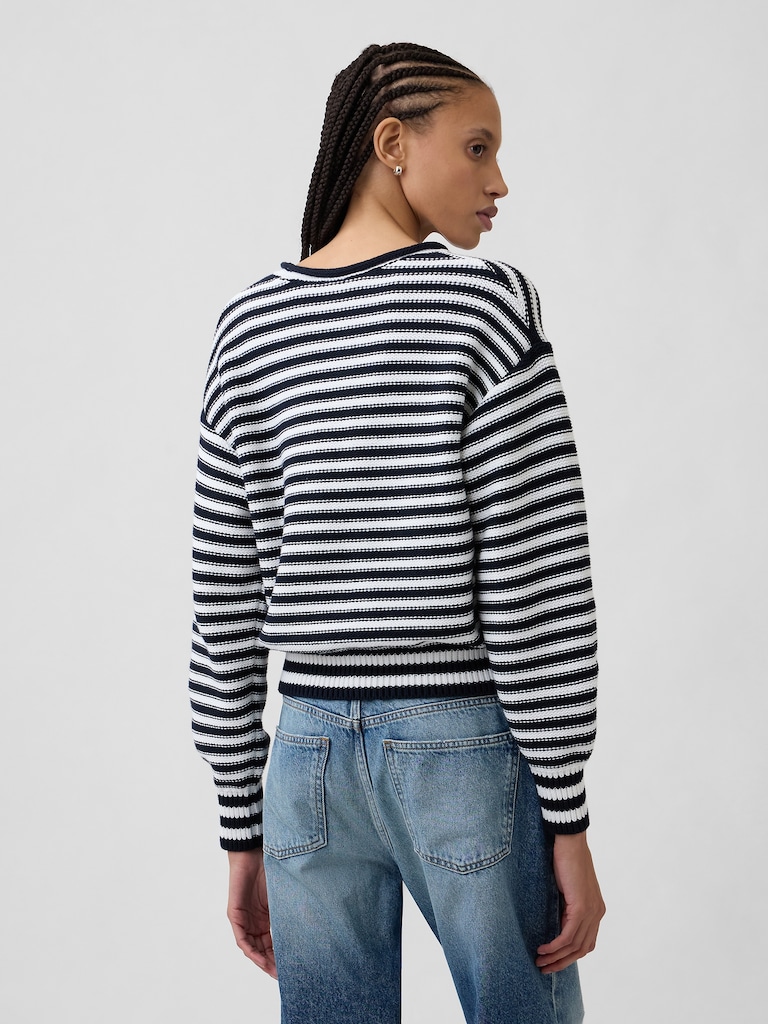 Relaxed Stripe Rollneck Sweater