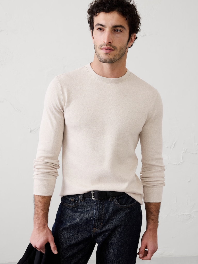 Standard-Fit Mini Ribbed Pullover Top