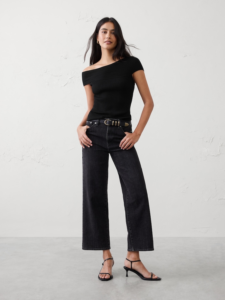 Asymmetrical Ribbed Sweater