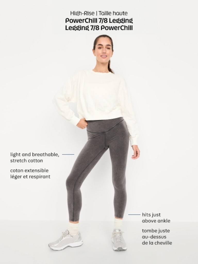 High-Waisted PowerChill 7/8 Cotton Leggings