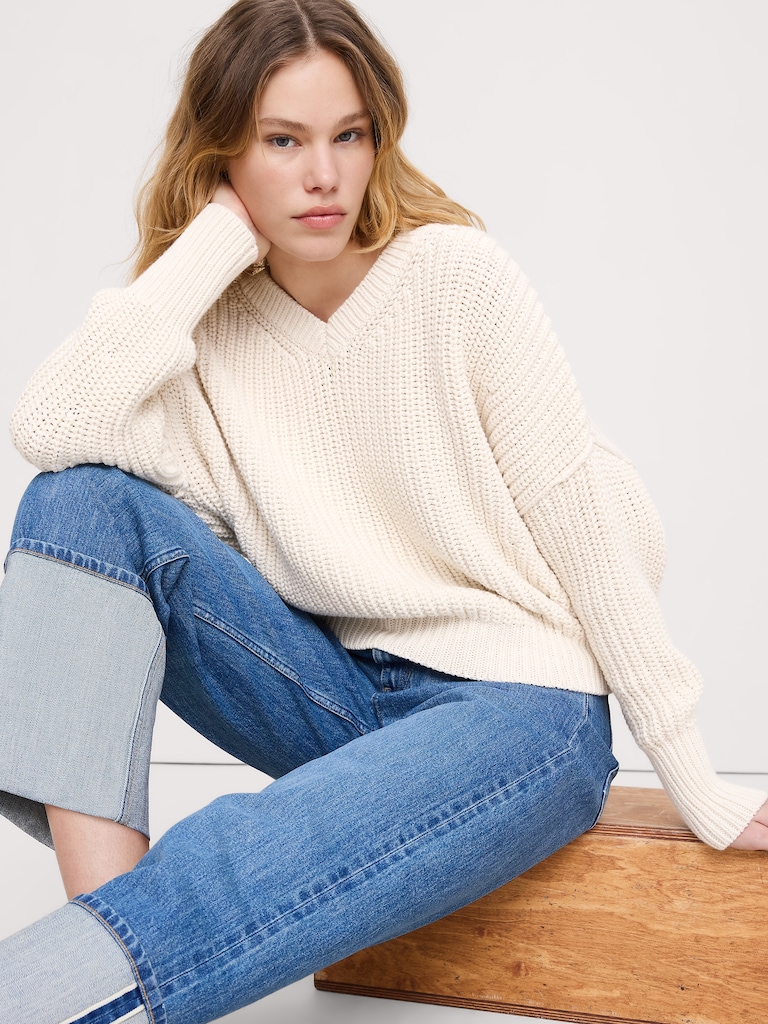 Cotton V-Neck Sweater