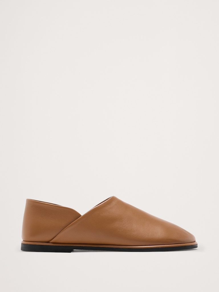 Italian Leather Slip-On Flats