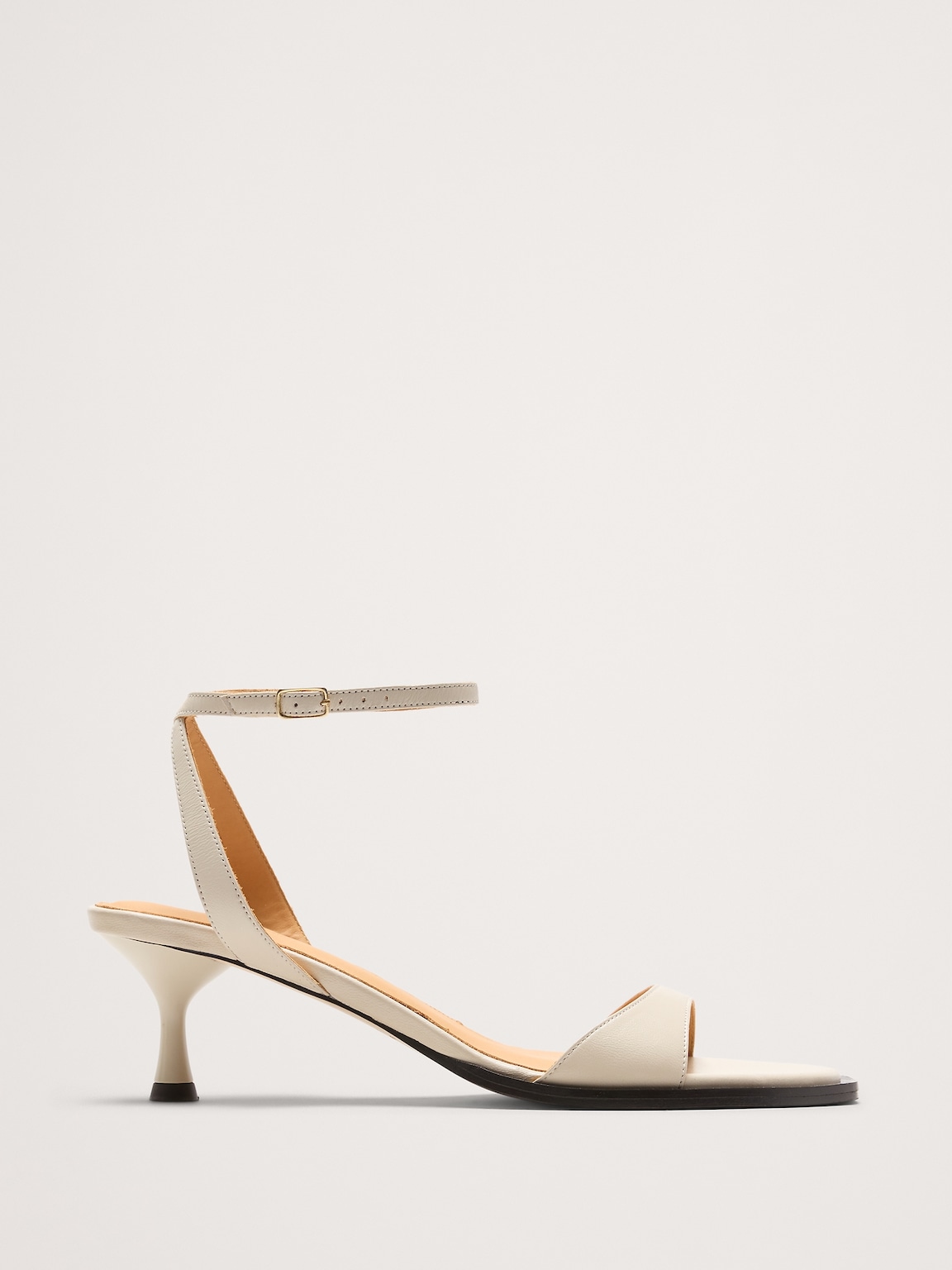 Italian Leather Kitten-Heel Sandal