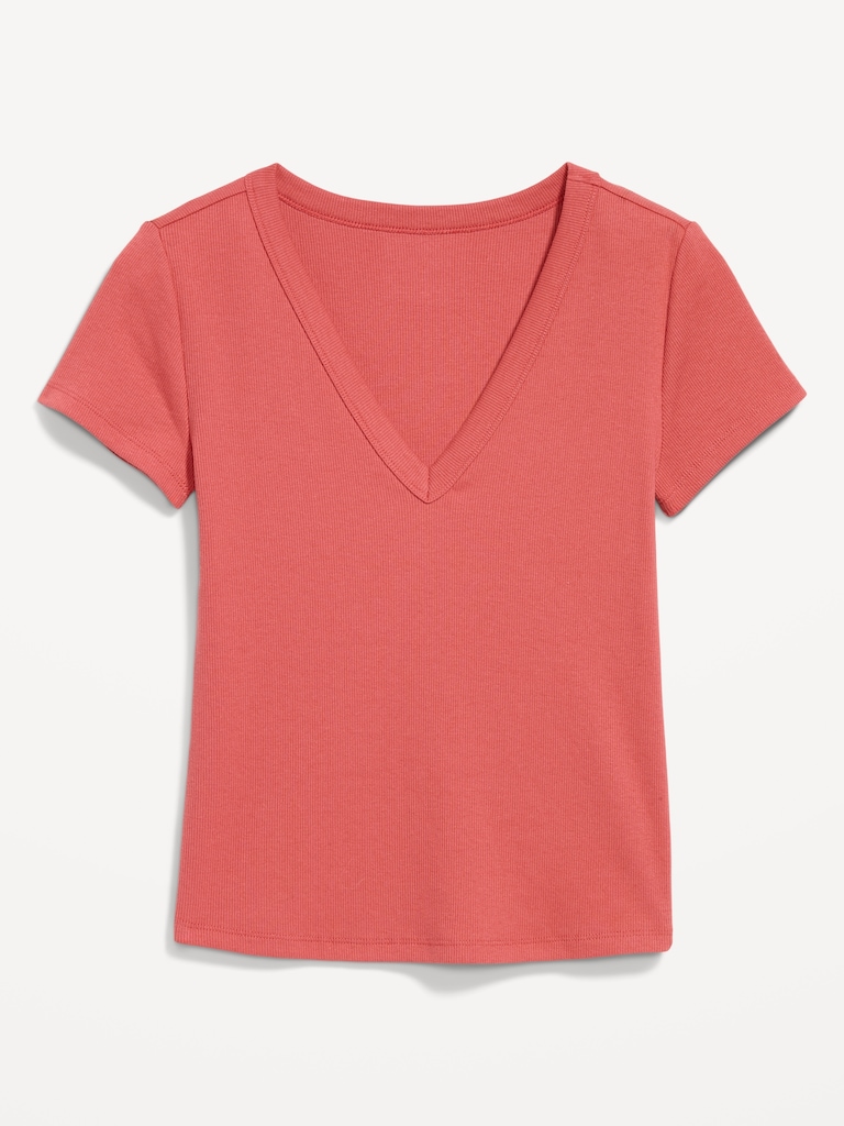 Snug V-Neck Crop T-Shirt