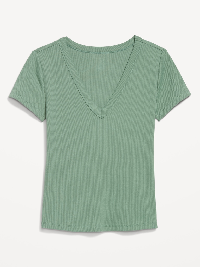 Snug V-Neck Crop T-Shirt