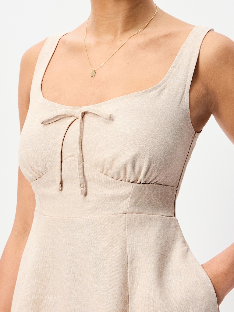 Fit & Flare Linen Mini Dress