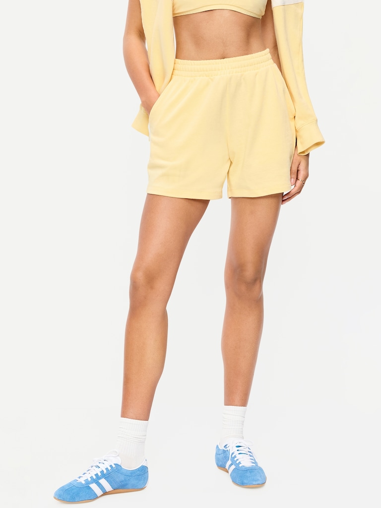 High-Waisted Pull-On Shorts -- 5-inch inseam