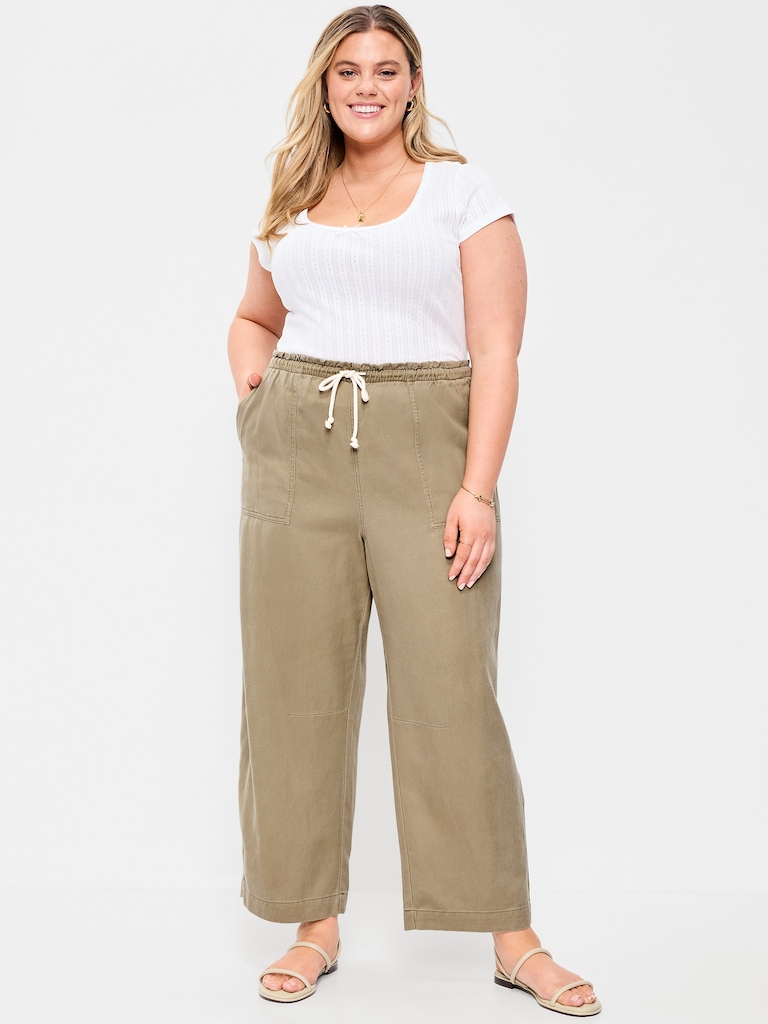 High-Waisted Utility Ankle Pants