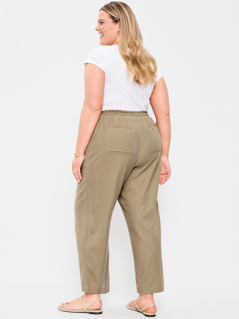 High-Waisted Utility Ankle Pants