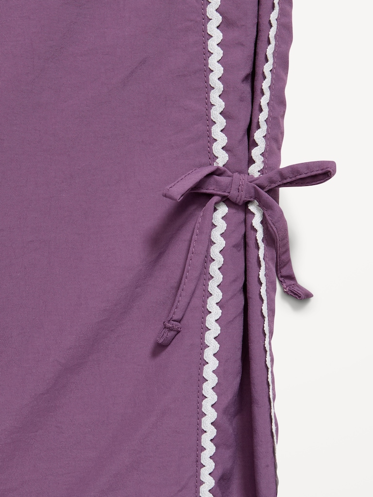 High-Waisted Bow Parachute Pants for Girls