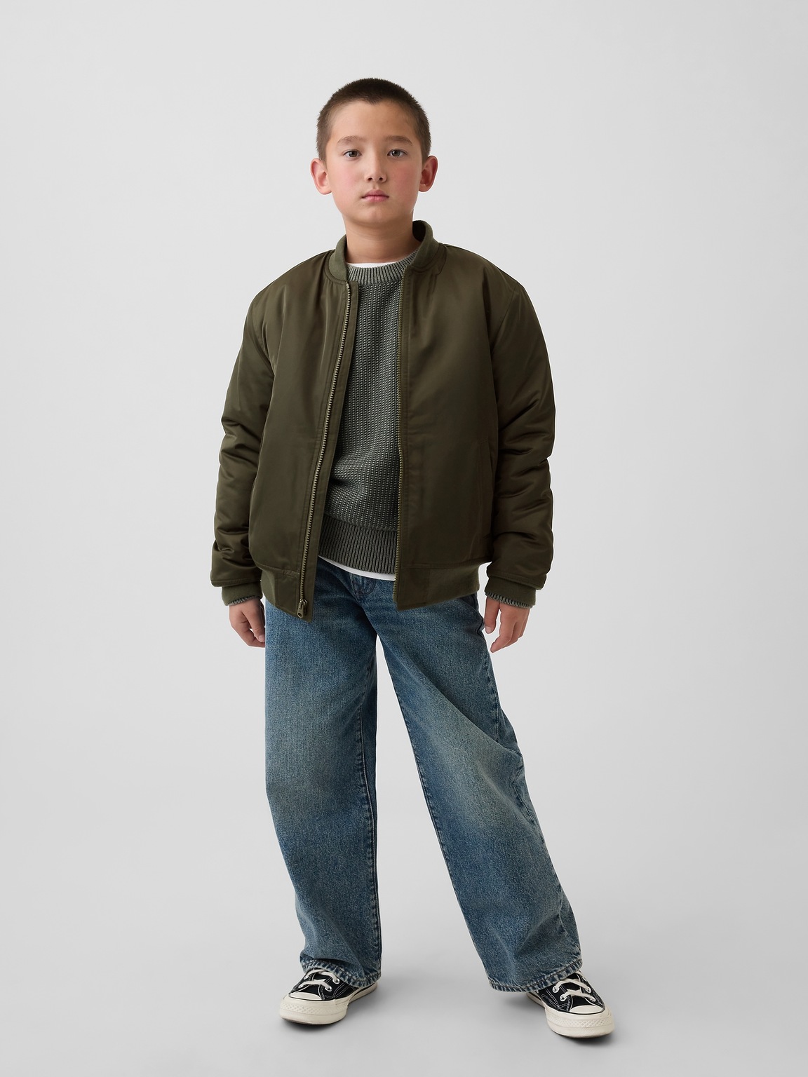 Kids Satin Bomber Jacket