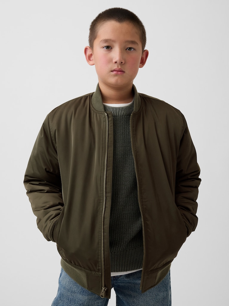 Kids Satin Bomber Jacket
