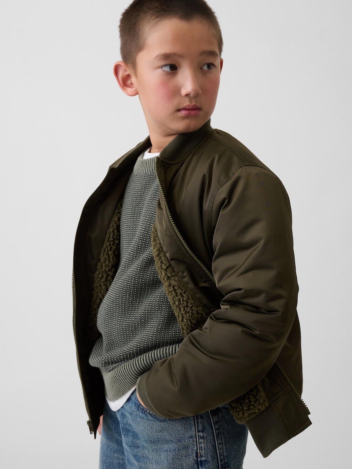 Kids Satin Bomber Jacket