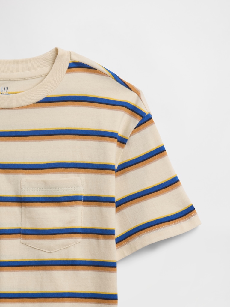 Kids Everyday Soft Stripe Pocket T-Shirt