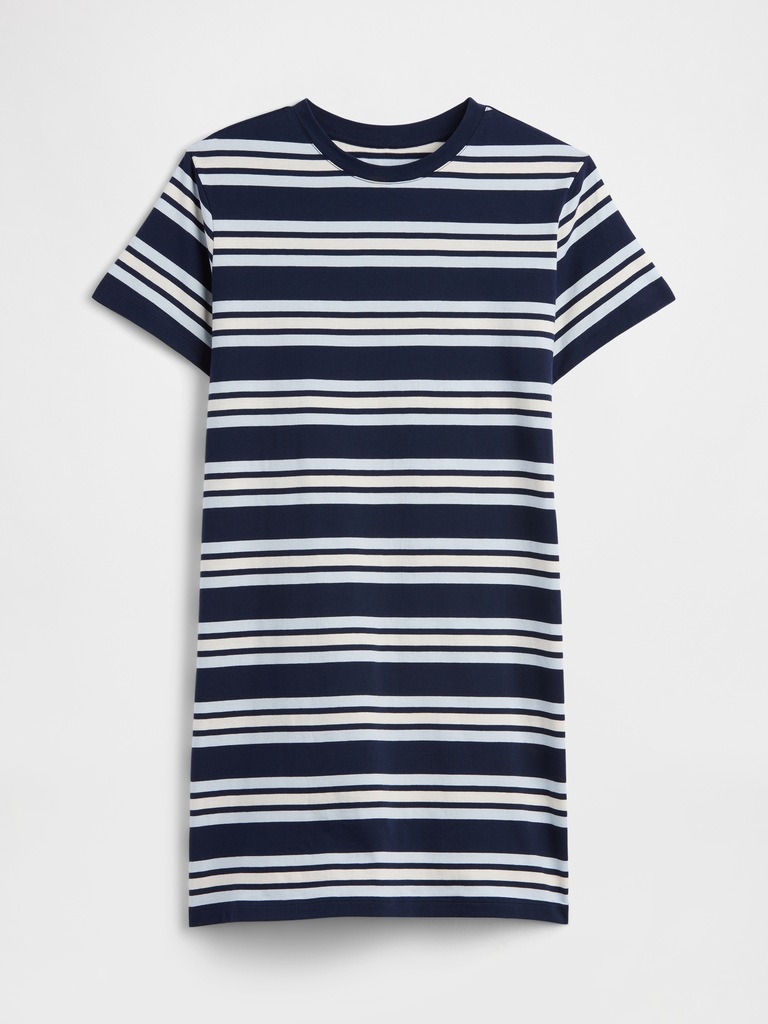 Relaxed Stripe Mini T-Shirt Dress