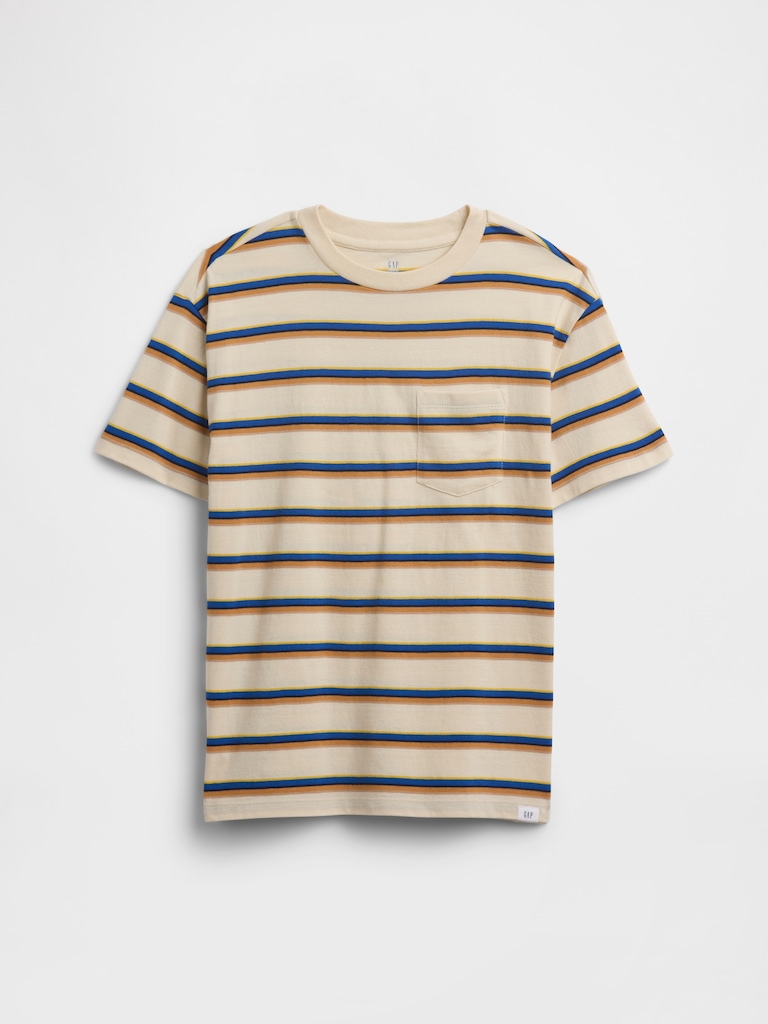 Kids Everyday Soft Stripe Pocket T-Shirt