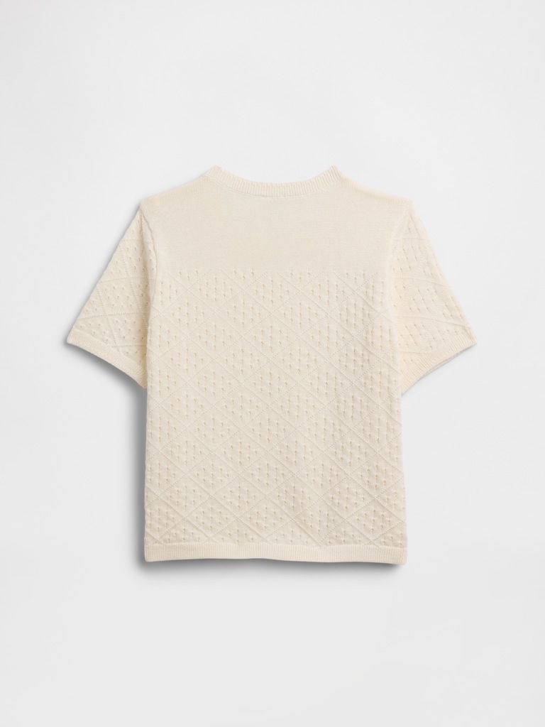 Kids Relaxed Mixed-Stitch Sweater Top