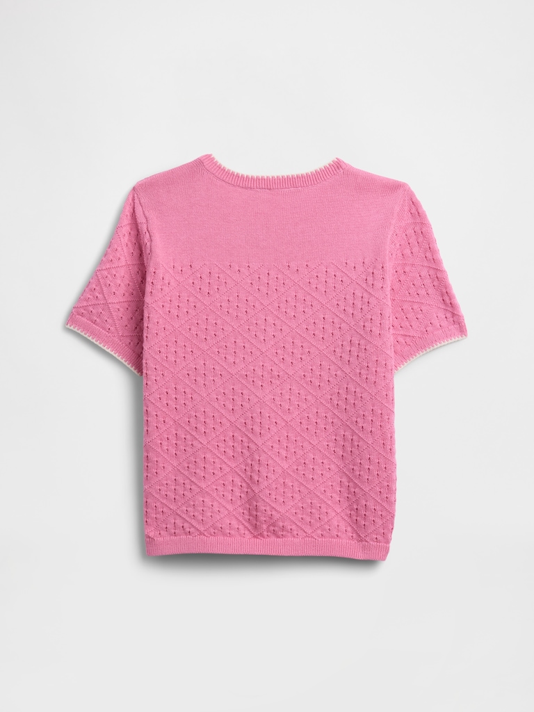 Kids Relaxed Mixed-Stitch Sweater Top