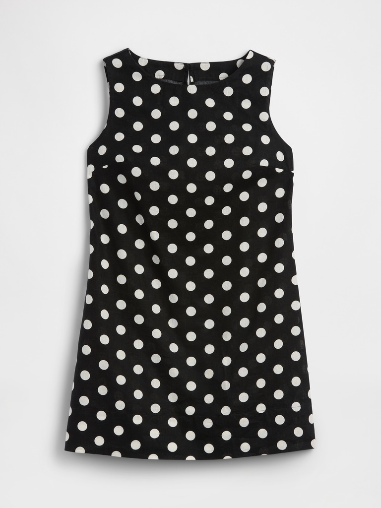 Linen-Blend Apron Mini Dress