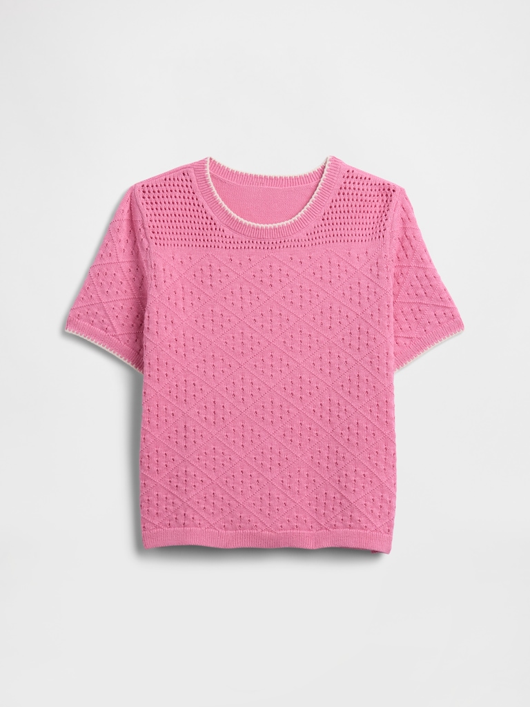 Kids Relaxed Mixed-Stitch Sweater Top