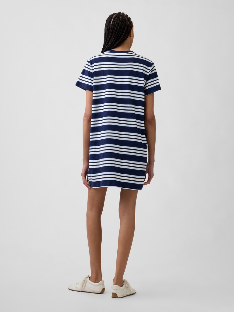 Relaxed Stripe Mini T-Shirt Dress