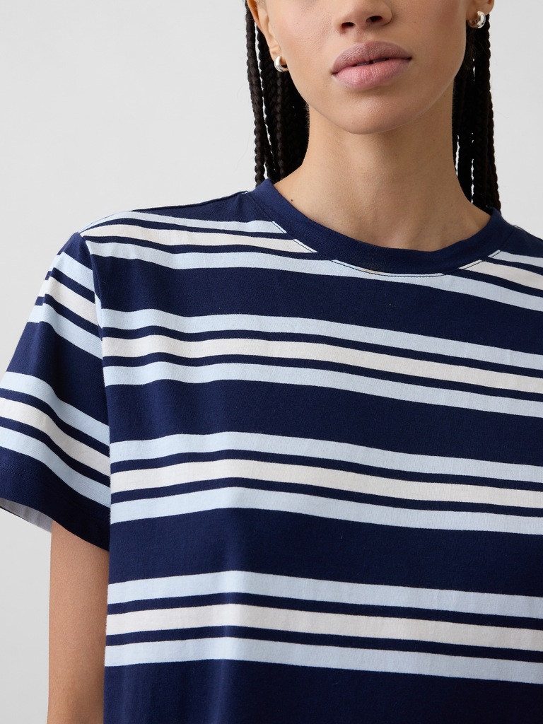 Relaxed Stripe Mini T-Shirt Dress