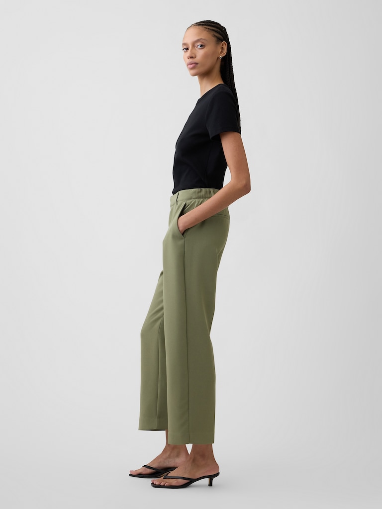 100% Recycled Easy Straight Crop Trousers