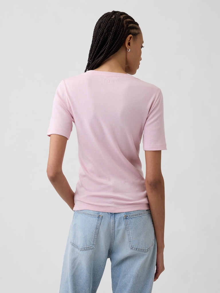 Modern Ribbed Crewneck T-Shirt