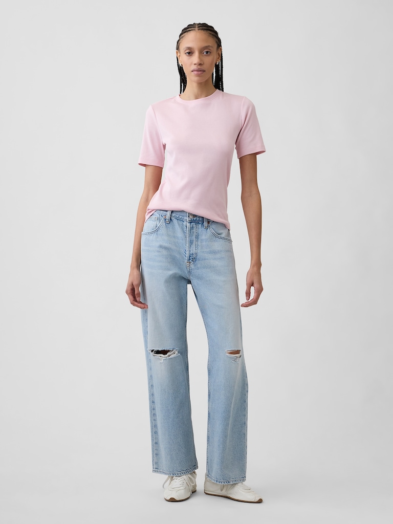 Modern Ribbed Crewneck T-Shirt