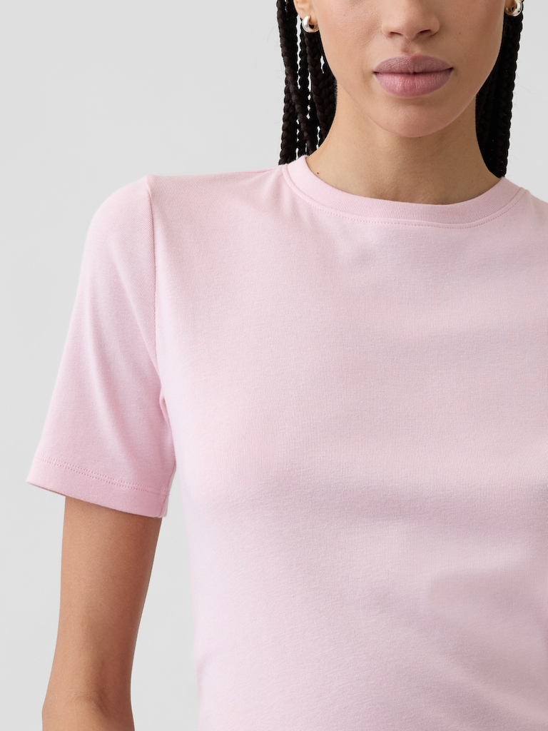 Modern Ribbed Crewneck T-Shirt