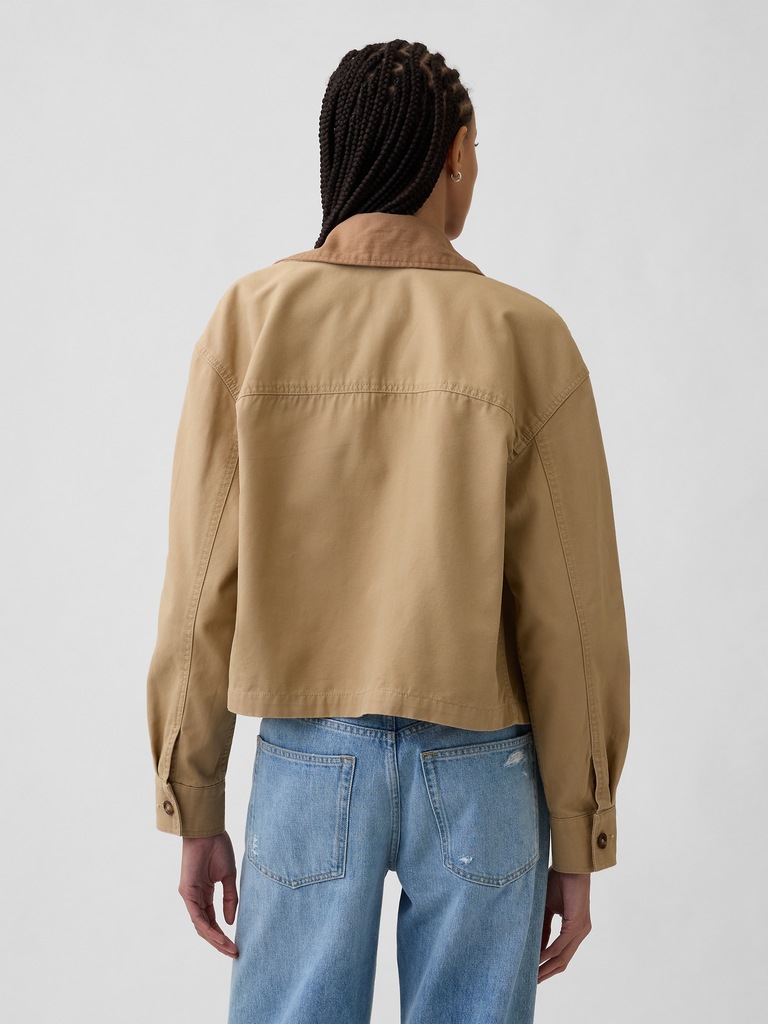 Relaxed Cropped Canvas Barn Jacket