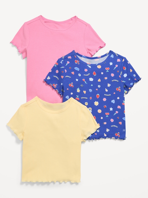Short Short-Sleeve Lettuce-Edge T-Shirt 3-Pack for Toddler Girls on clearance at Old Navy — 50% off