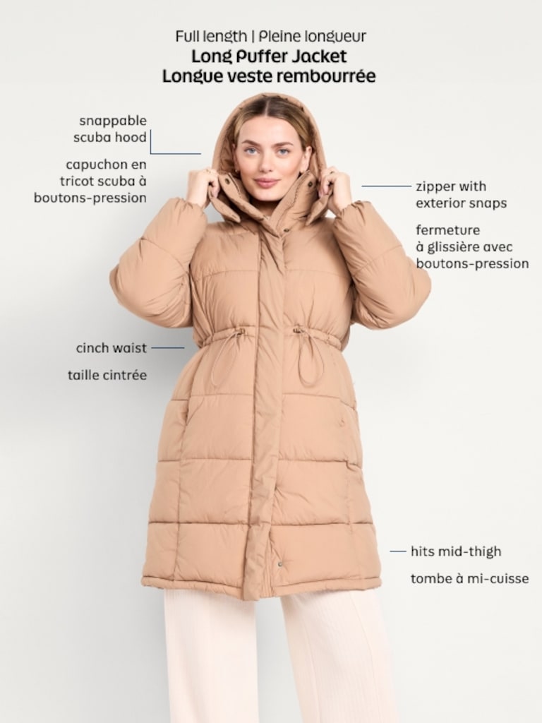 Veste rembourrée matelassée longue hydrorésistante